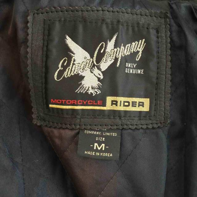 【中古】エドウィン EDWIN MOTORCYCLE RIDER ライダース ジャケット レザー M ブラック /HK ■GY18 メンズ_4