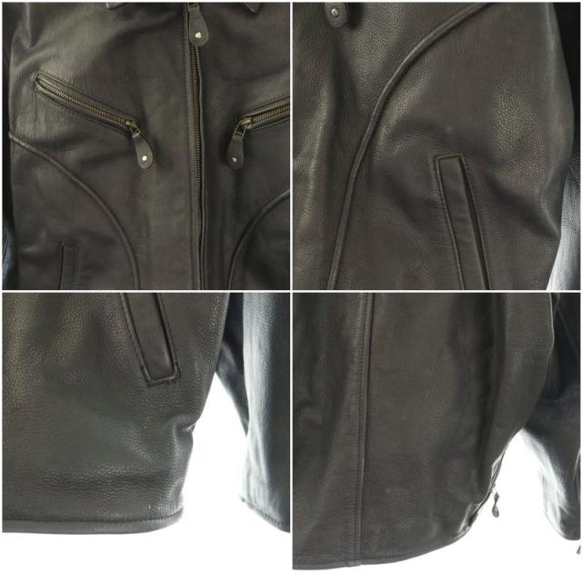【中古】エドウィン EDWIN MOTORCYCLE RIDER ライダース ジャケット レザー M ブラック /HK ■GY18 メンズ_5