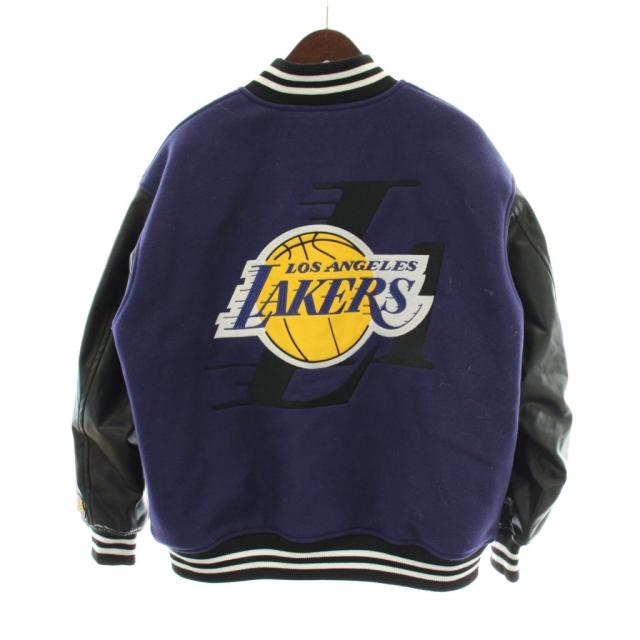 【中古】NBA ロサンゼルスレイカーズ Los Angeles Lakers スタジャン M 紫 パープル スタジアムジャンパー ブルゾン