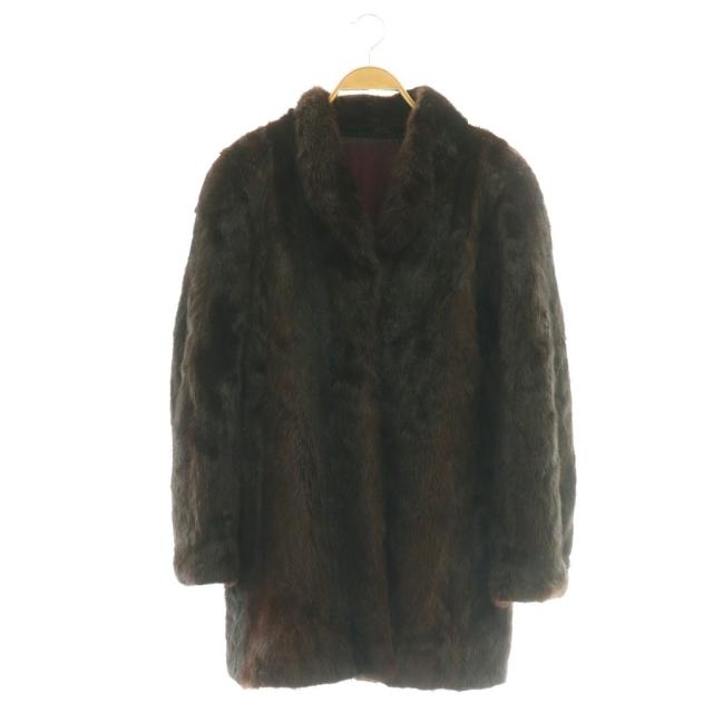 【中古】ファーコート ジャケット ミンクファー 6 茶 ブラウン /RR ■GY05 レディース