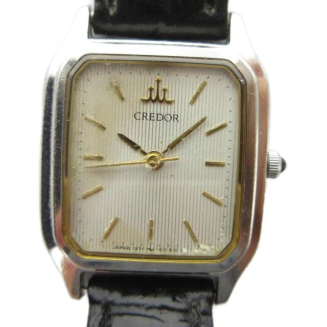 【中古】セイコー SEIKO ジャンク品 CREDOR クレドール 1271-5020 腕時計 ウォッチ クォーツ スクエア レザーベルト