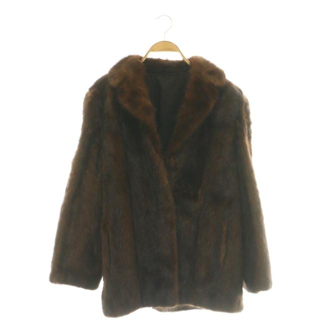 【中古】毛皮 ミンクファーコート ハーフ 13 ブラウン /HK ■GY18 レディース