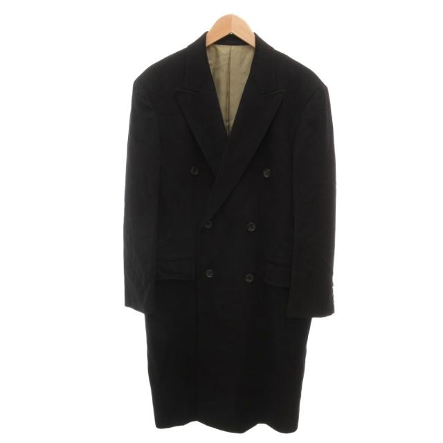 【中古】リョウコキクチ RYOKO KIKUCHI チェスターコート ダブルブレスト ピュアカシミア 撥水加工 M 黒 ブラック
