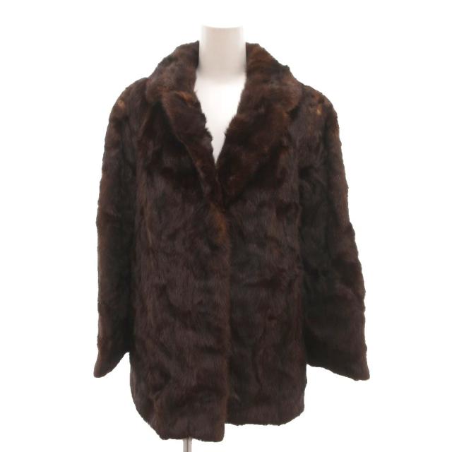 【中古】サガミンク SAGA MINK 銀サガ リアルファーコート ミンク 毛皮 ハーフ丈 11 茶 ブラウン /YJ ■GY18