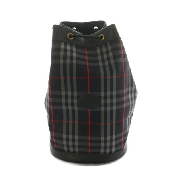 【中古】バーバリーズ Burberrys 巾着ショルダーバッグ チェック柄 紺 黒 赤 /MI ■GY18 レディース
