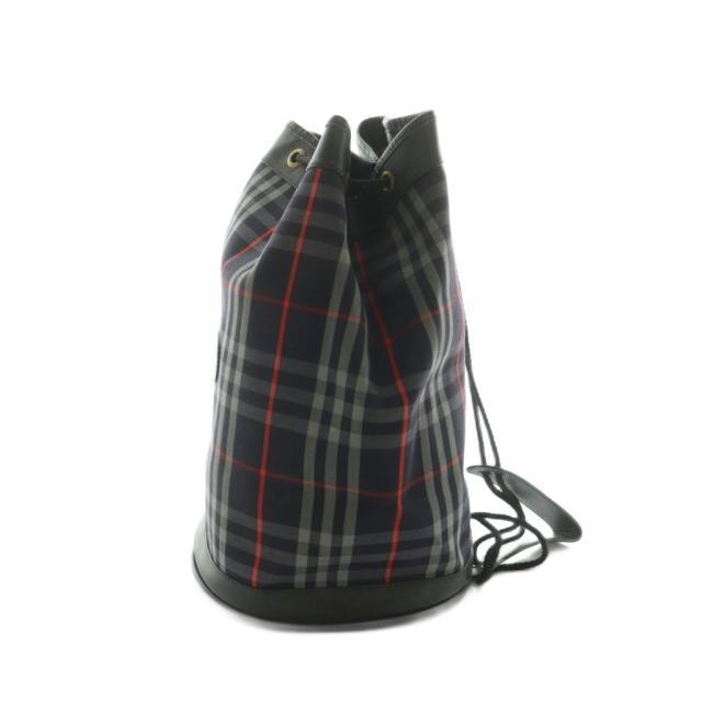 【中古】バーバリーズ Burberrys 巾着ショルダーバッグ チェック柄 紺 黒 赤 /MI ■GY18 レディース_2