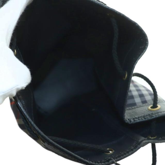 【中古】バーバリーズ Burberrys 巾着ショルダーバッグ チェック柄 紺 黒 赤 /MI ■GY18 レディース_4