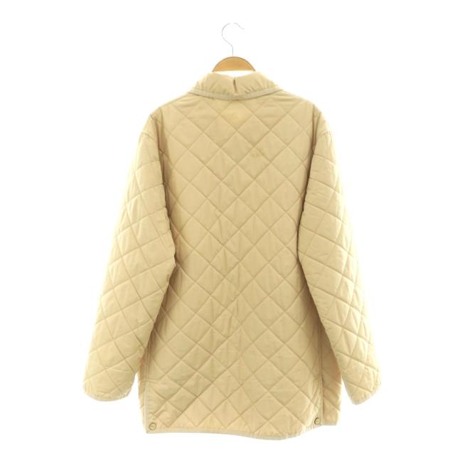 【中古】サルヴァトーレフェラガモ Salvatore Ferragamo キルティングコート 花柄 ロゴ 刻印 M ベージュ /SS ■OS_1