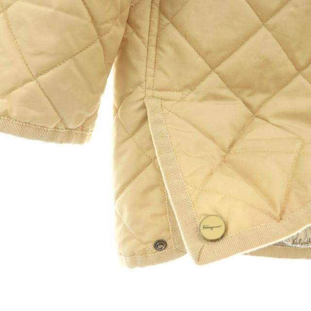 【中古】サルヴァトーレフェラガモ Salvatore Ferragamo キルティングコート 花柄 ロゴ 刻印 M ベージュ /SS ■OS_5