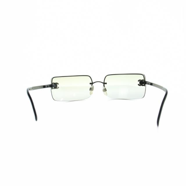 【中古】シャネル CHANEL 4104-B サングラス 眼鏡 めがね ココマーク スクエア ハーフリム 62□15-120 黒 ブラック_1