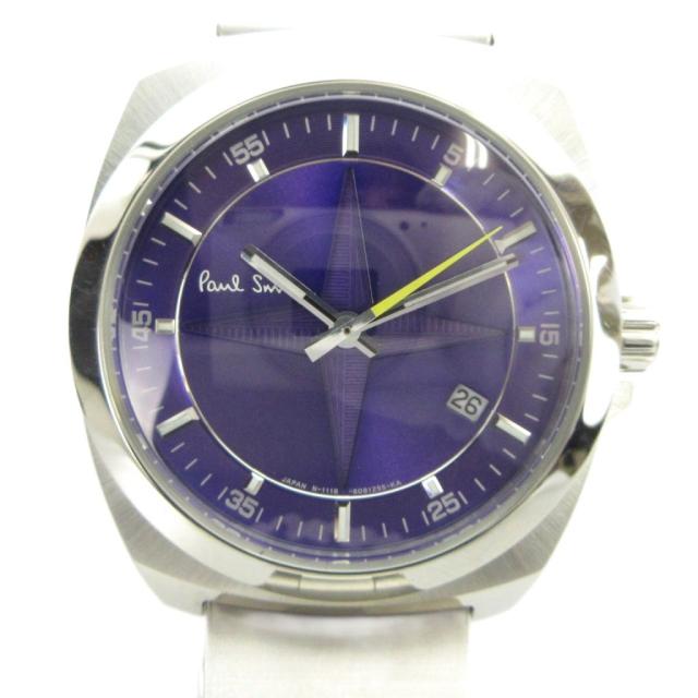 【中古】ポールスミス PAUL SMITH 1116-S060761 腕時計 ウォッチ クォーツ カレンダー付き 紫文字盤 シルバー色