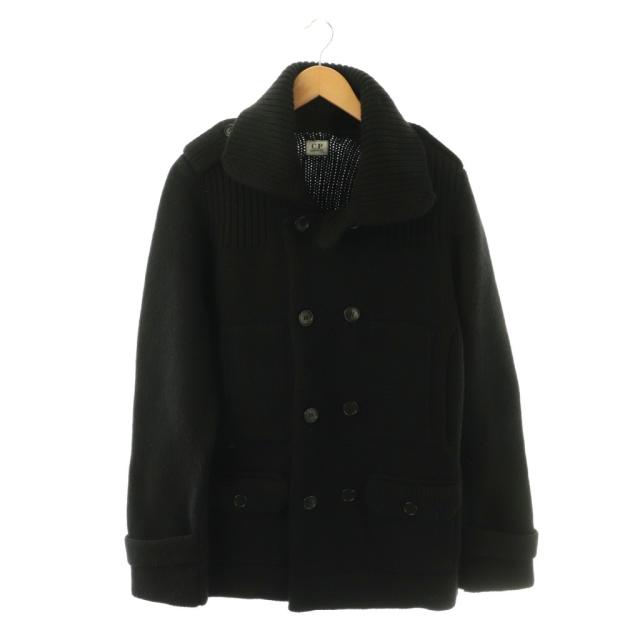 【中古】シーピーカンパニー C.P.COMPANY ニットジャケット ダブル ウール100％ 52 ブラック 51185GF3