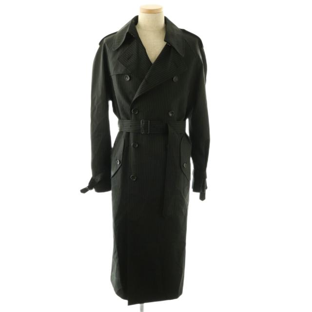 【中古】ジュンヤワタナベ JUNYA WATANABE JI-C005 トレンチコート ストライプ S ブラック ホワイト /ES ■GY17