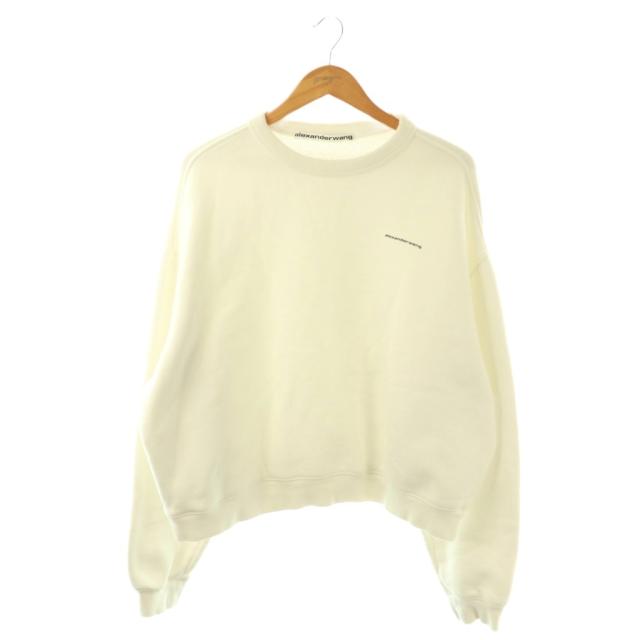 【中古】アレキサンダーワン ALEXANDER WANG スウェット トレーナー ロゴプリント L ホワイト /DF ■GY17 メンズ