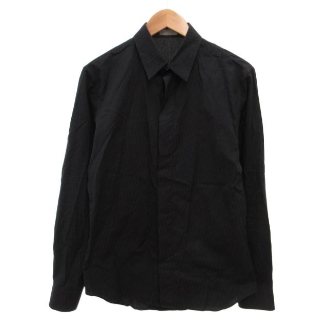 【中古】ディオールオム Dior HOMME オブリーク コットンジャカード シャツ 長袖 ロゴ 総柄 39 013C502A4743 /JS