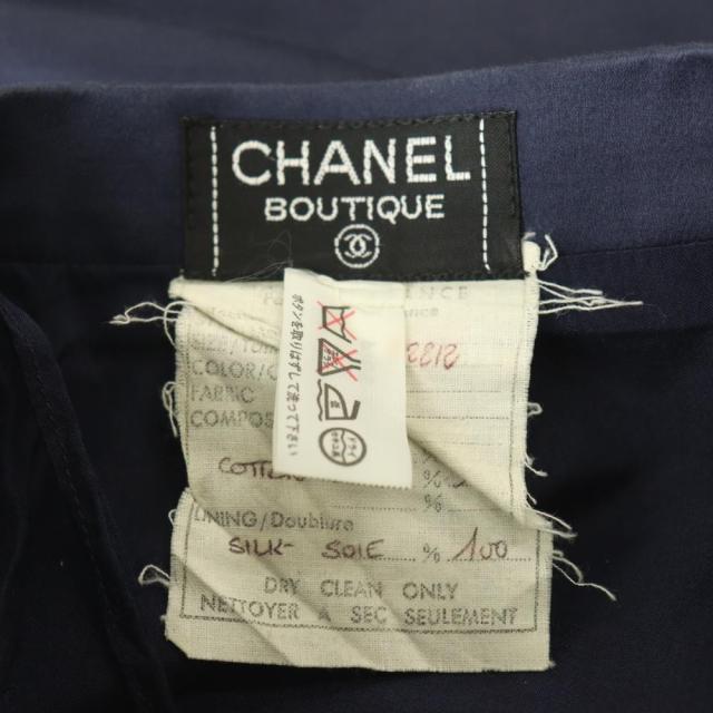 【中古】シャネル CHANEL タイトスカート ひざ丈 ココマーク 38 紺 ネイビー /SS ■OS ■OH ■GY17 レディース