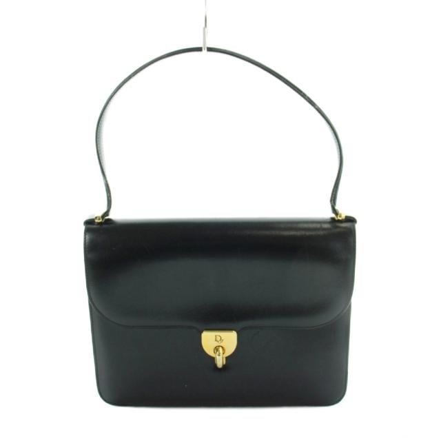 【中古】クリスチャンディオール Christian Dior ヴィンテージ ハンドバッグ ワンショルダー レザー ゴールド金具 黒