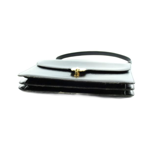 【中古】クリスチャンディオール Christian Dior ヴィンテージ ハンドバッグ ワンショルダー レザー ゴールド金具 黒_4