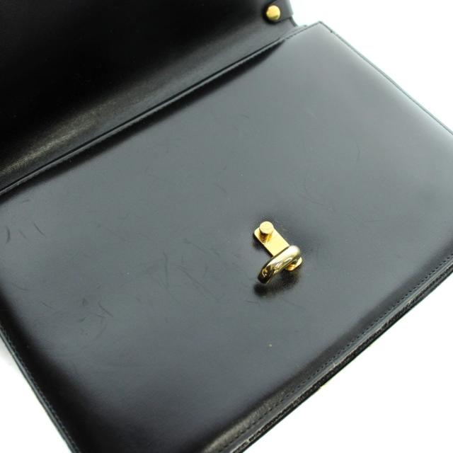 【中古】クリスチャンディオール Christian Dior ヴィンテージ ハンドバッグ ワンショルダー レザー ゴールド金具 黒_8