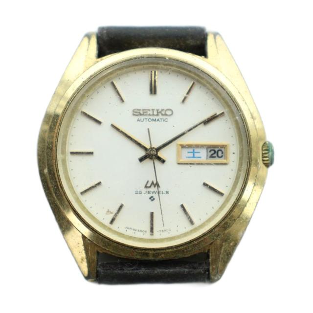 【中古】セイコー SEIKO 5606-7190 腕時計 ウォッチ ケースのみ 自動巻き デイト カレンダー付き 白文字盤