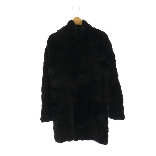 【中古】ヴィアン VIENS ファーコート レッキスラビット ハーフ 11AR 黒 ブラック /SS ■OS ■GY18 レディース