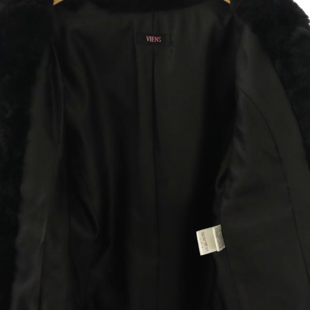 【中古】ヴィアン VIENS ファーコート レッキスラビット ハーフ 11AR 黒 ブラック /SS ■OS ■GY18 レディース_2