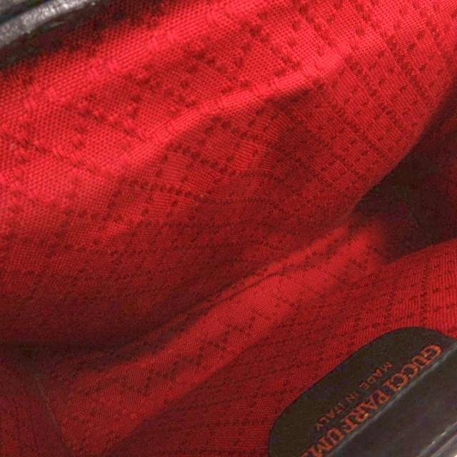 【中古】グッチ GUCCI ヴィンテージ ショルダーバッグ クロスボディ ジャガード GG柄 レザー シェリーライン 黒_5