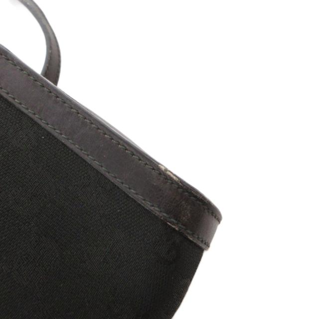 【中古】グッチ GUCCI ヴィンテージ ショルダーバッグ クロスボディ ジャガード GG柄 レザー シェリーライン 黒_7
