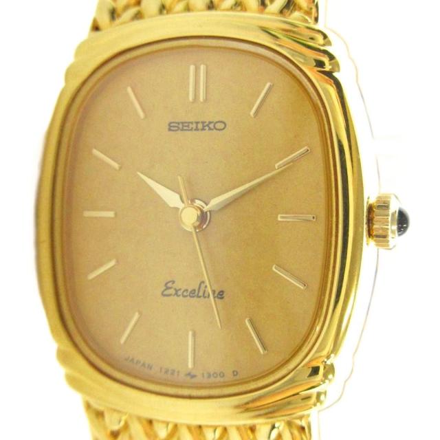 【中古】セイコー SEIKO ジャンク品 エクセリーヌ 1221-5890 腕時計 ウォッチ クォーツ ロゴ ゴールド色 ■GY11 /MQ