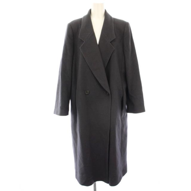 【中古】コンパーニョ COMPAGNO ダブルブレスコート Pコート ピーコート 紺 ネイビー ウール ロング 645094 /HN