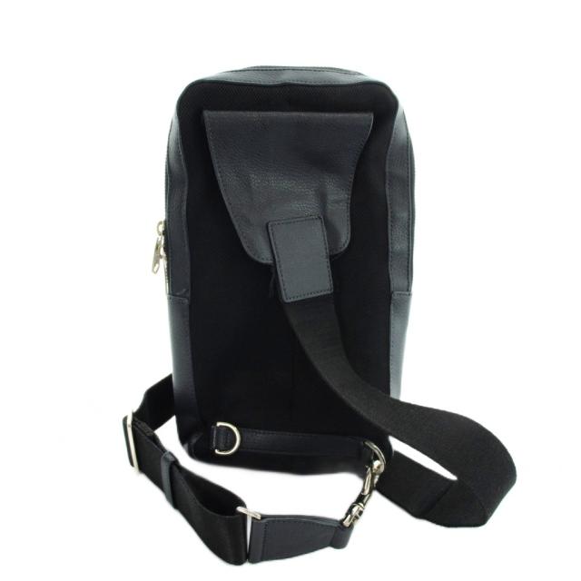【中古】ポールスミス PAUL SMITH シグネチャージップストライプ ボディバッグ ショルダー 斜めがけ レザー ロゴ 紺_1