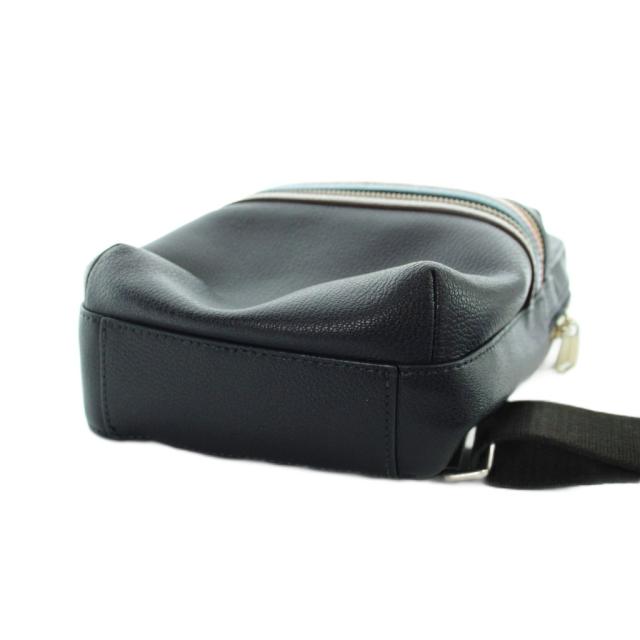 【中古】ポールスミス PAUL SMITH シグネチャージップストライプ ボディバッグ ショルダー 斜めがけ レザー ロゴ 紺_3
