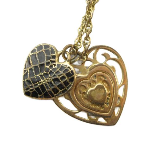 【中古】ディオール Dior ネックレス アクセサリー ペンダント ロゴ ハート ゴールド色 ■GY11 /MQ ■OH レディース