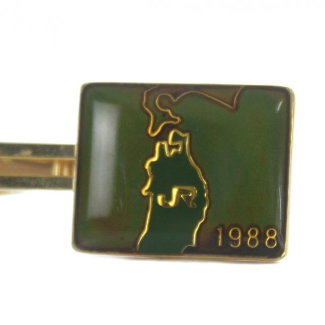 【中古】鉄道グッズ JR東日本 襟章 ネジ式タイプ バッジ 1988 タイピン セット ロゴ ゴールドカラー金色 レディース_2