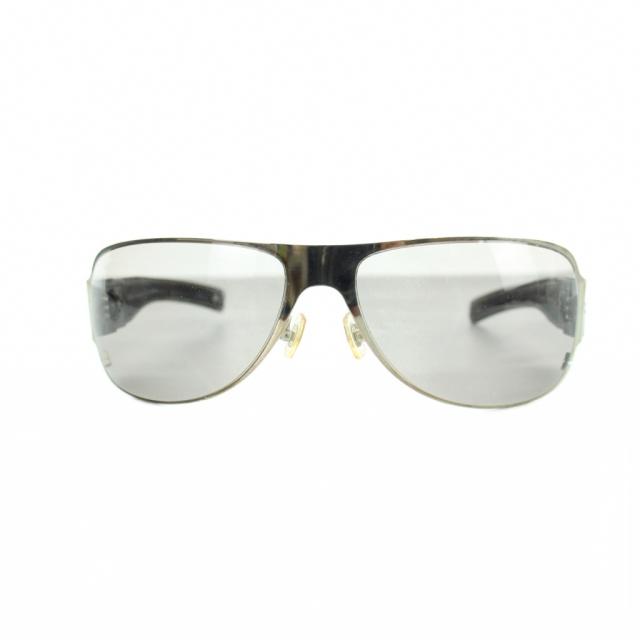 【中古】クロムハーツ CHROME HEARTS SS-BKL サングラス 眼鏡 めがね レザー ロゴ シルバー色 ■GY18 /MQ メンズ