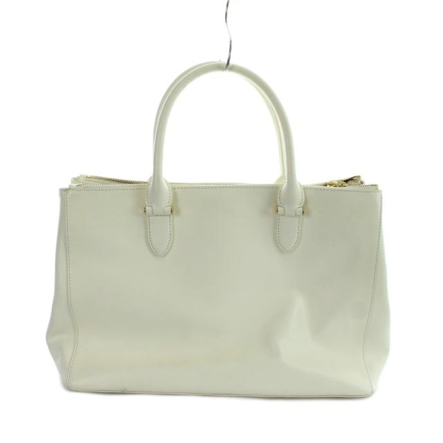 【中古】ローレンラルフローレン LAUREN RALPH LAUREN トートバッグ ハンド レザー ロゴ 白 ホワイト ■GY18 /MQ_1