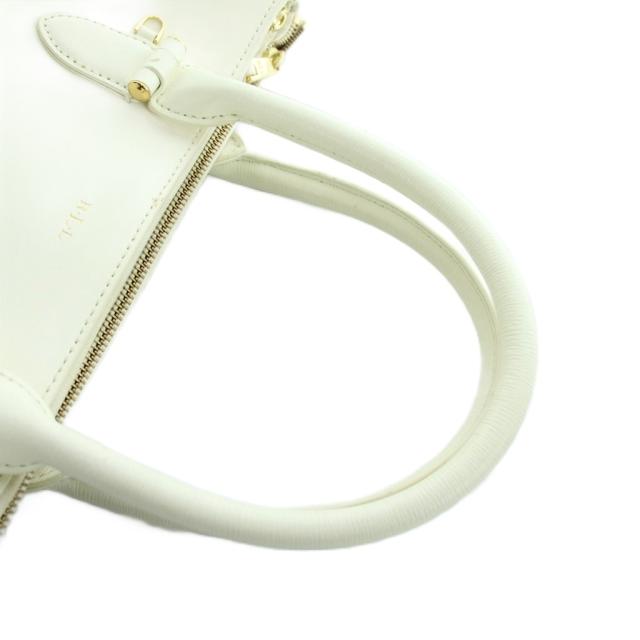 【中古】ローレンラルフローレン LAUREN RALPH LAUREN トートバッグ ハンド レザー ロゴ 白 ホワイト ■GY18 /MQ_2