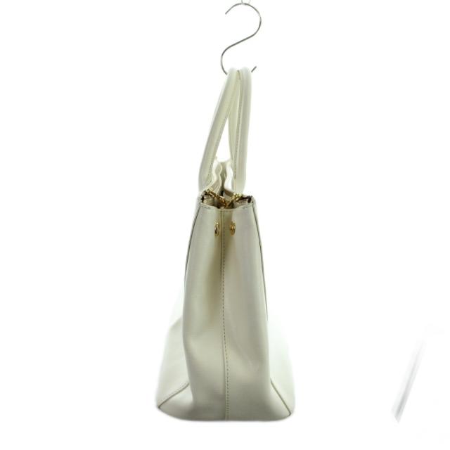 【中古】ローレンラルフローレン LAUREN RALPH LAUREN トートバッグ ハンド レザー ロゴ 白 ホワイト ■GY18 /MQ_3