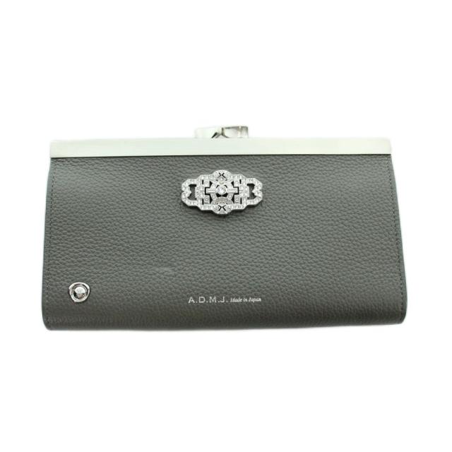 【中古】ADMJ アクセソワ Accessoires De Mademoiselle 長財布 ウォレット がま口 レザー ラインストーン ロゴ