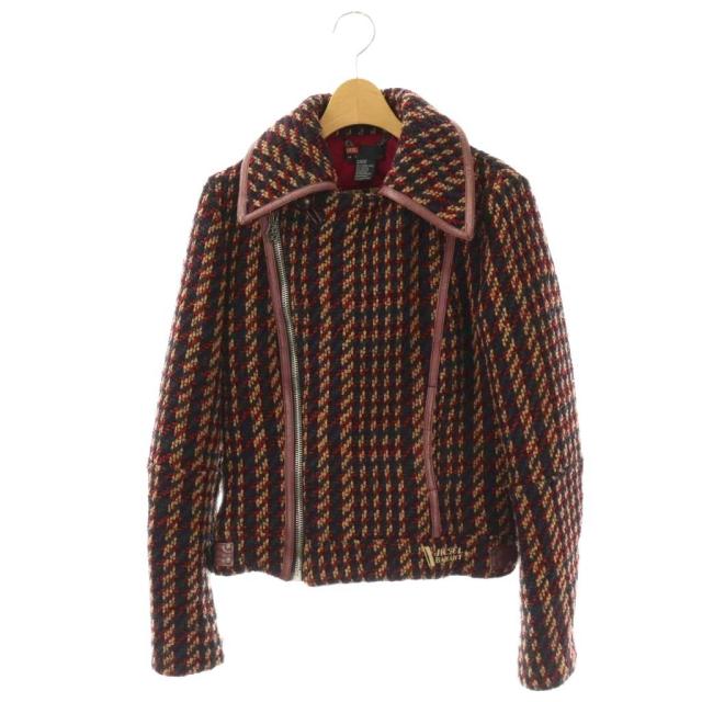 【中古】ディーゼル DIESEL ジャケット ブルゾン 中綿 S ボルドー マルチカラー /ES ■GY18 レディース