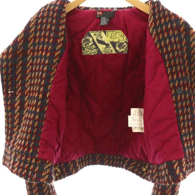 【中古】ディーゼル DIESEL ジャケット ブルゾン 中綿 S ボルドー マルチカラー /ES ■GY18 レディース