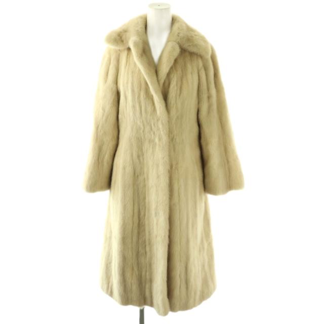 【中古】カルバンクライン CALVIN KLEIN ミンクファーコート アウター ロング アイボリー /DF ■GY17 レディース