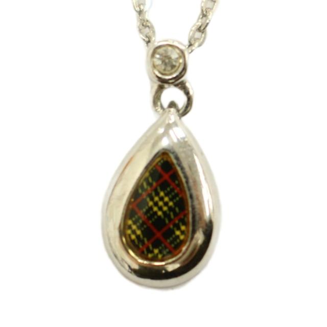 未使用品 BURBERRY バーバリー ネックレス ティアドロップ ノバチェック 中古】バーバリー BURBERRY ネックレス アクセサリー ドロップ ノバ