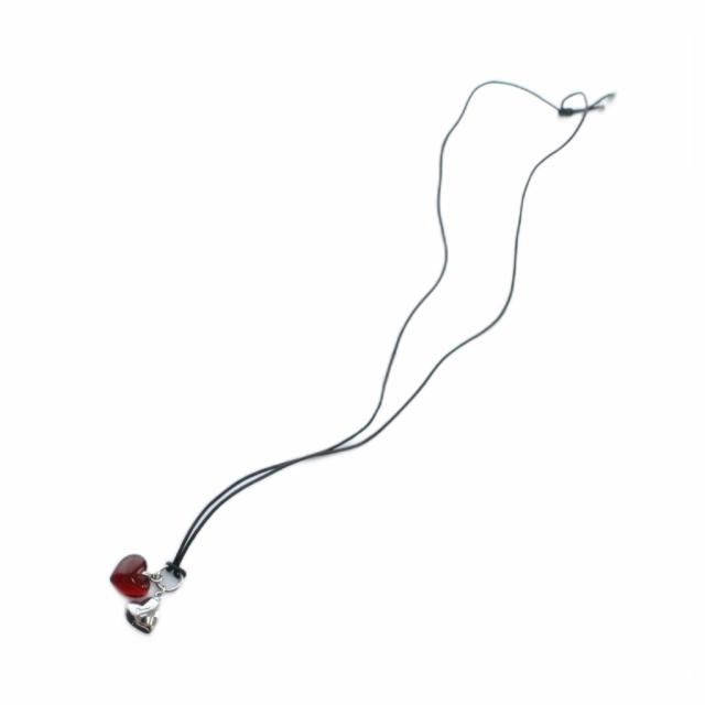 【中古】バカラ Baccarat ネックレス アクセサリー ガラス Silver925 ハート 赤 レッド シルバー色 ■GY11 /MQ_2