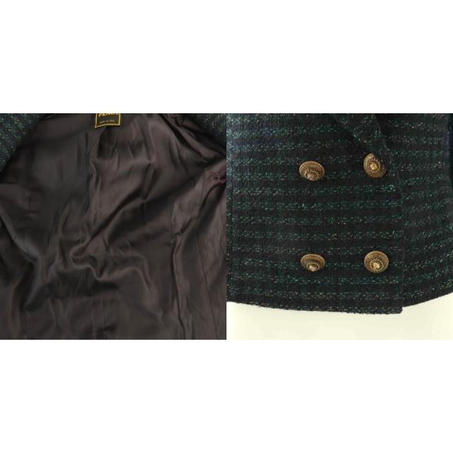 【中古】フェンディ FENDI 背広 セットアップ 上衣 タイトスカート ラメ 38 黒いこと マルチ色合い /ES