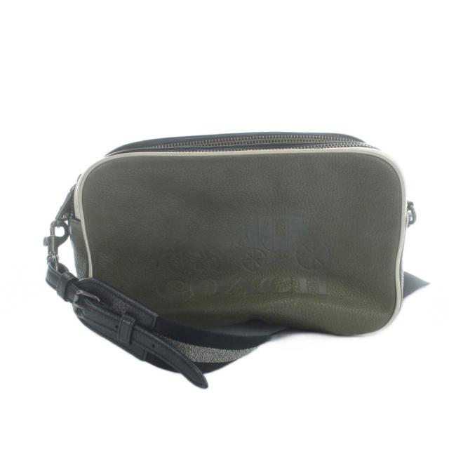 【中古】コーチ COACH 3041 ショルダーバッグ 斜めがけ ロゴ レザー オリーブ カーキ ■GY18 /MQ レディース