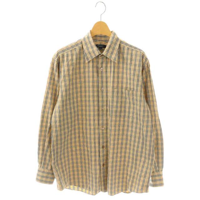 【中古】バーバリー ロンドン BURBERRY LONDON シャツ ノバチェック 長袖 前開き L ベージュ /NR ■GY17 メンズ