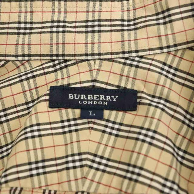 【中古】バーバリー ロンドン BURBERRY LONDON シャツ ノバチェック 長袖 前開き L ベージュ /NR ■GY17 メンズ_4