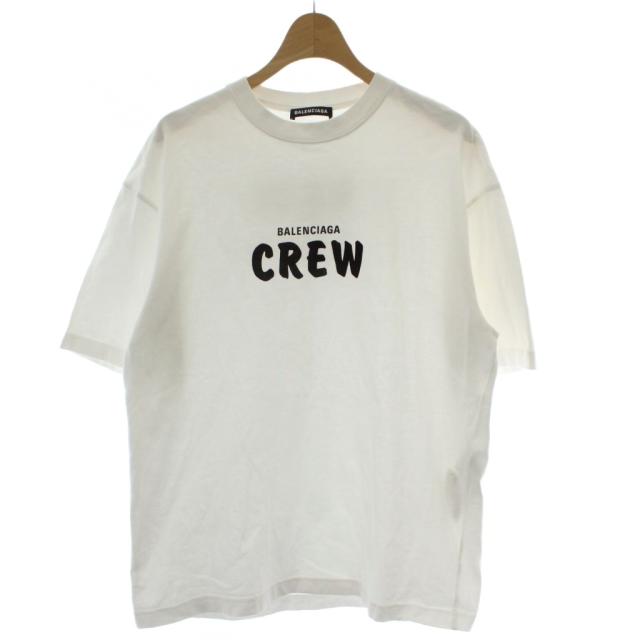【中古】バレンシアガ BALENCIAGA Tシャツ XXS 白 ホワイト 半袖 クルーネック ロゴプリント JP57 2020 00280 /GG