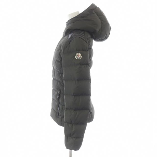 【中古】モンクレール MONCLER TETRA テトラ ダウンジャケット ラムレザー ナイロン 切替 羊革 ワッペンロゴ カーキ_1